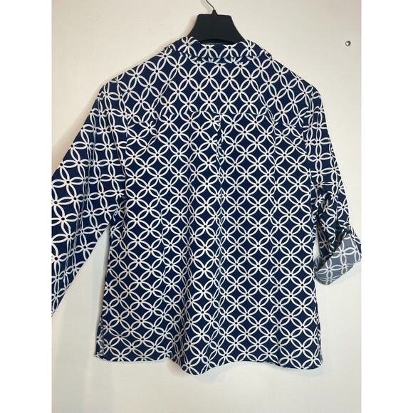 NY Collection Womens Floral Print Button-Up Blouse Long Sleeve Collared Size XL - Picture 2 of 9